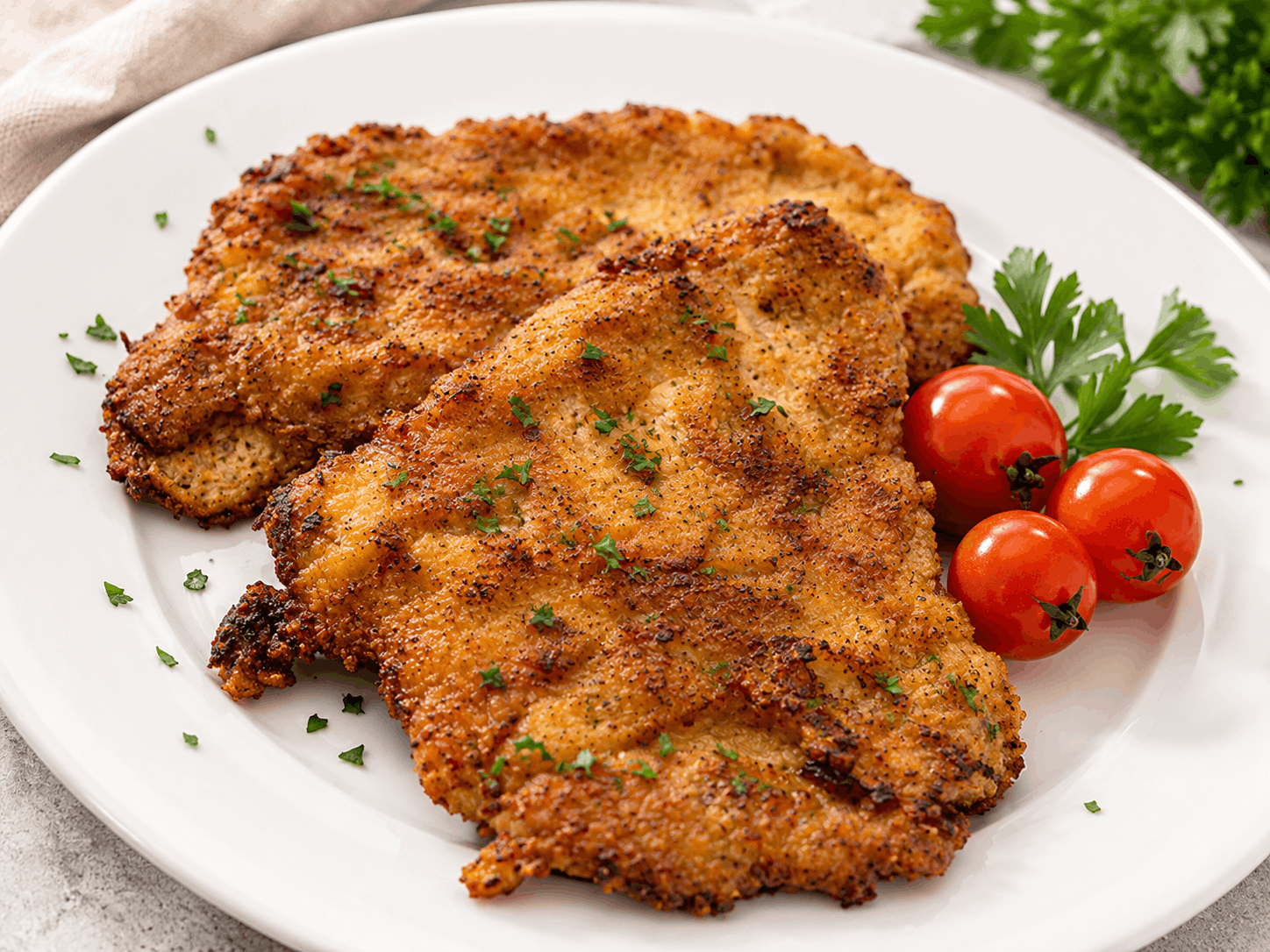 Pariser Schnitzel von der Pute – glutenfrei mit Bambusfasern (weiß)